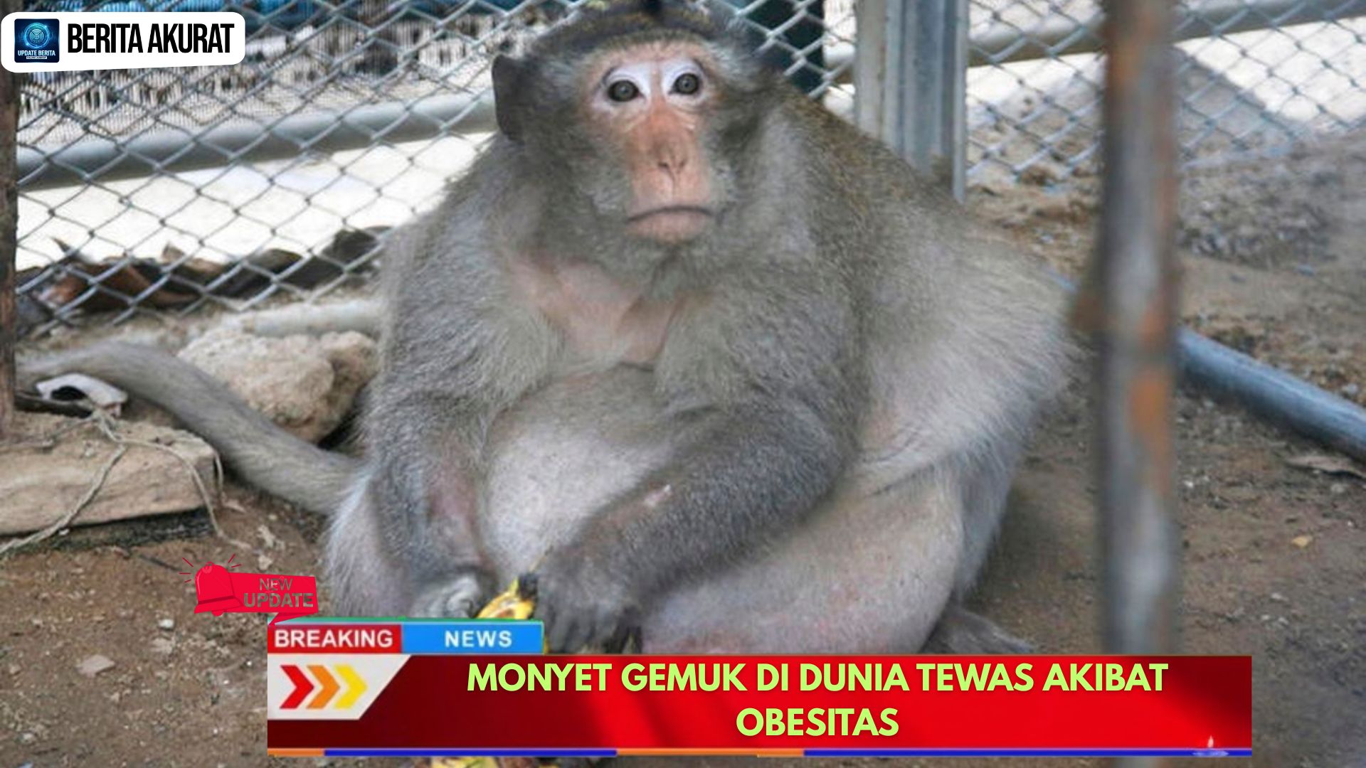 Monyet Gemuk di Dunia Tewas Akibat Obesitas