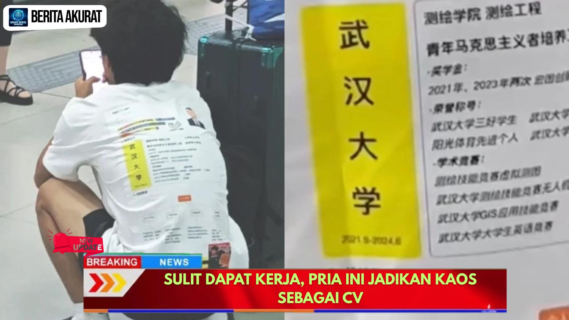 Sulit Dapat Kerja, Pria Ini Jadikan Kaos sebagai CV