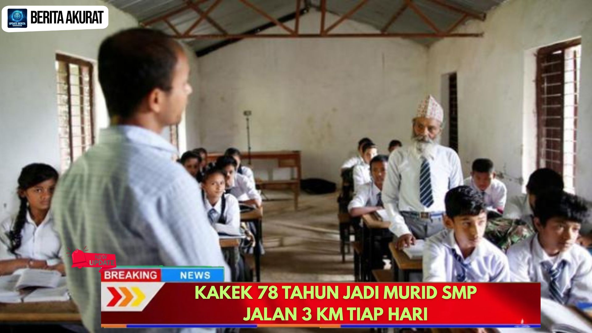 Kakek 78 Tahun Jadi Murid SMP, Jalan 3 Km Tiap Hari