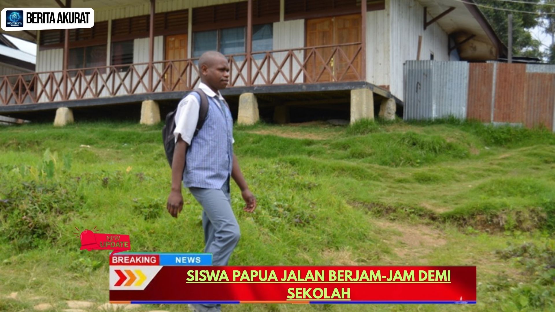Siswa Papua Jalan Berjam-jam Demi Sekolah