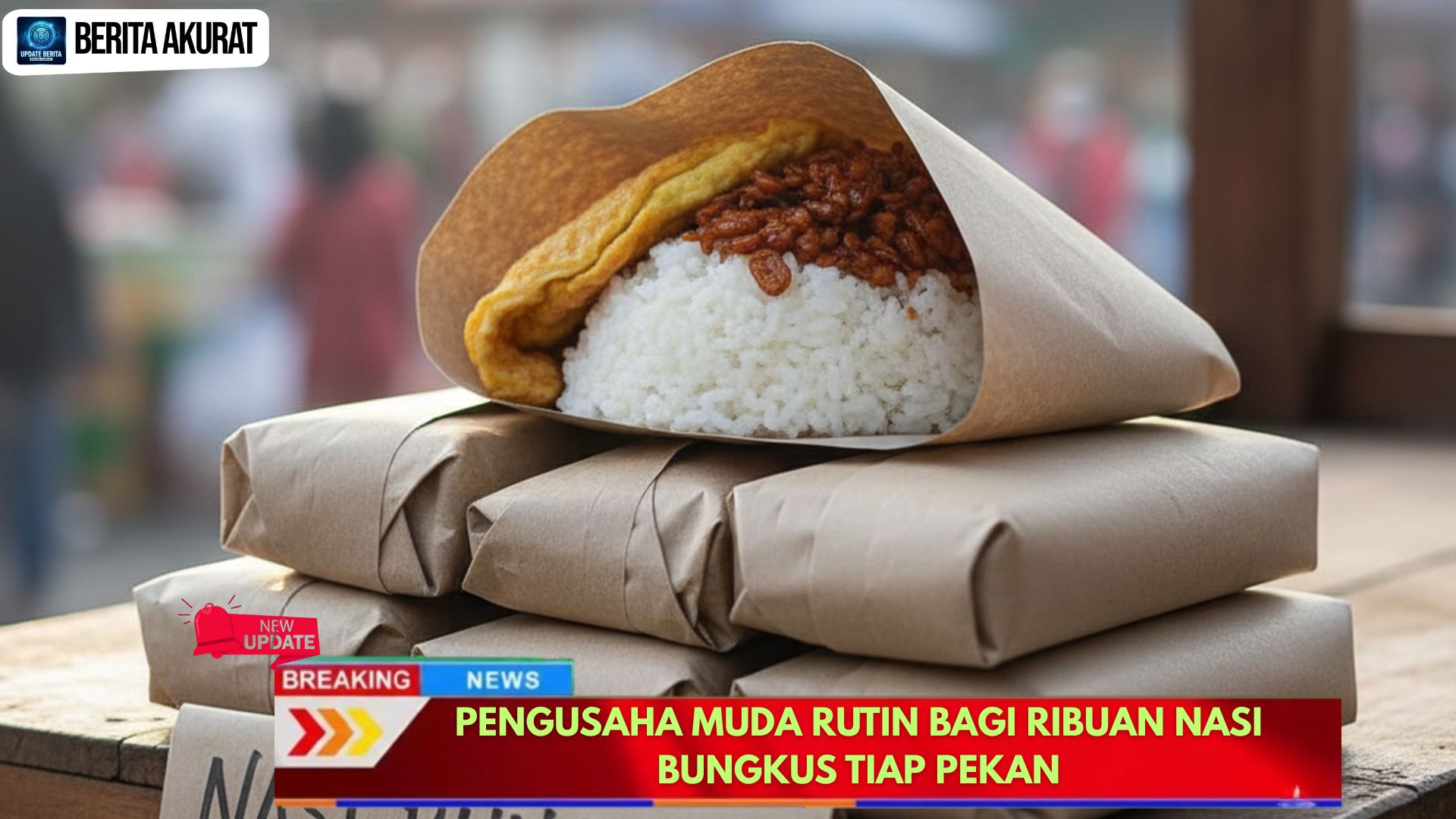 Pengusaha Muda Rutin Bagi Ribuan Nasi Bungkus Tiap Pekan