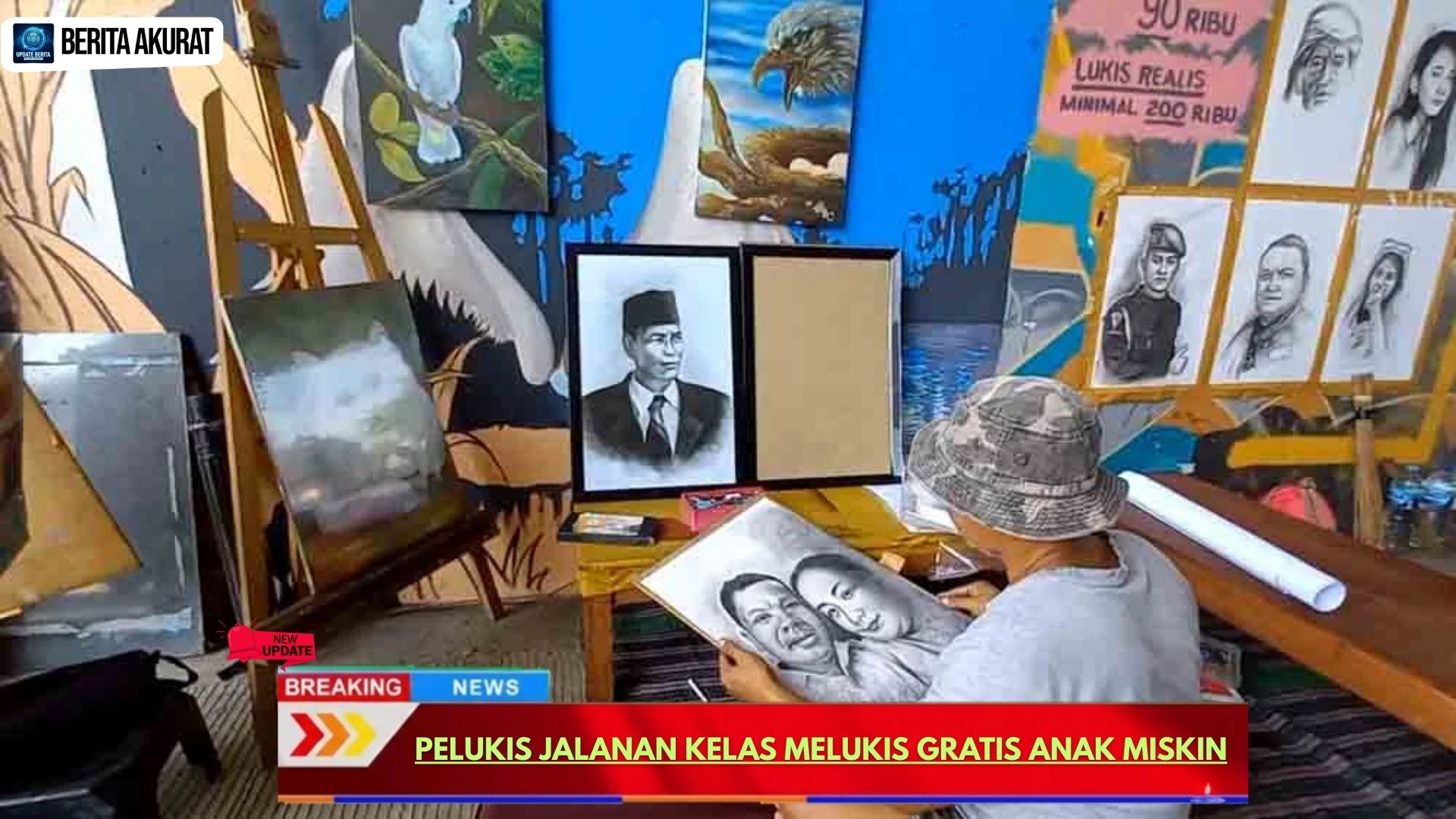 Pelukis Jalanan Kelas Melukis Gratis Anak Miskin